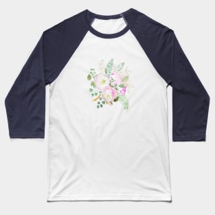 pink eustoma flowers watercolor Baseball T-Shirt